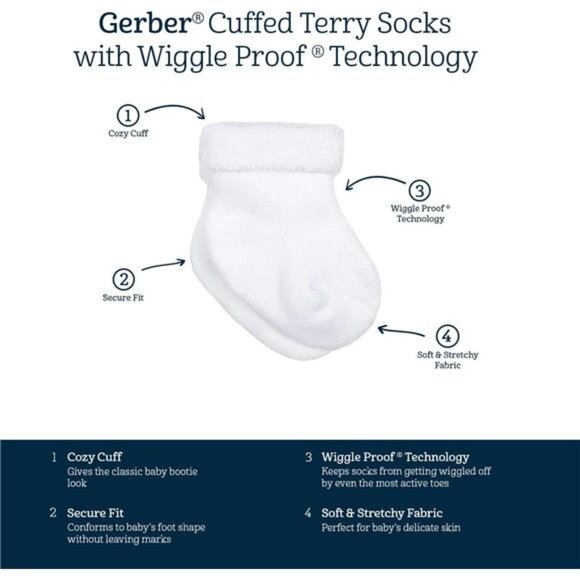 Gerber Baby 12-pair Sock Bundle - Picture 6 of 8